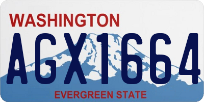 WA license plate AGX1664