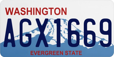 WA license plate AGX1669