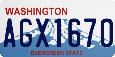 WA license plate AGX1670