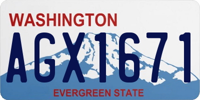 WA license plate AGX1671