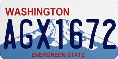 WA license plate AGX1672