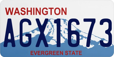 WA license plate AGX1673