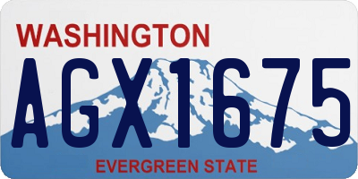 WA license plate AGX1675