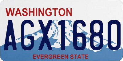 WA license plate AGX1680