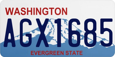 WA license plate AGX1685