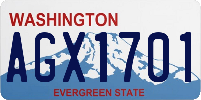 WA license plate AGX1701