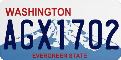 WA license plate AGX1702