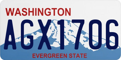 WA license plate AGX1706