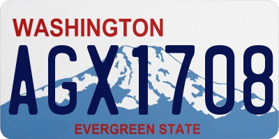 WA license plate AGX1708