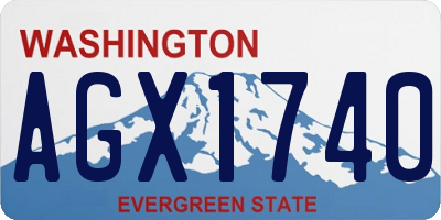 WA license plate AGX1740