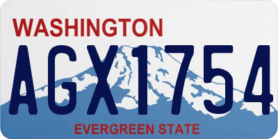 WA license plate AGX1754
