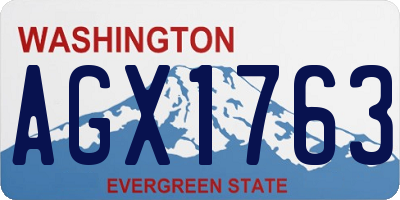 WA license plate AGX1763