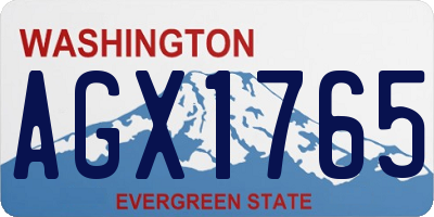 WA license plate AGX1765