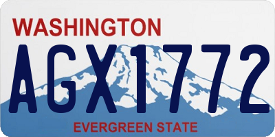 WA license plate AGX1772