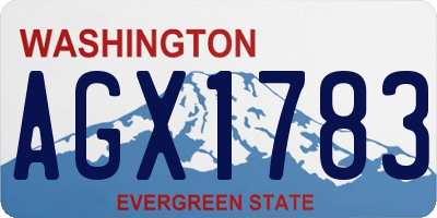 WA license plate AGX1783