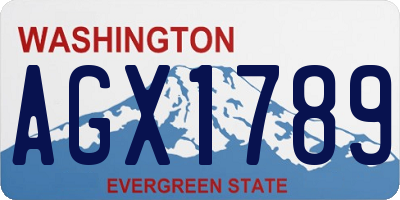 WA license plate AGX1789