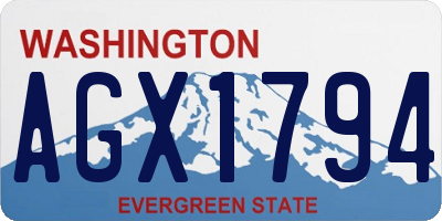WA license plate AGX1794