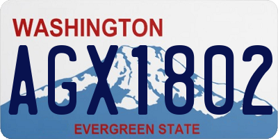 WA license plate AGX1802