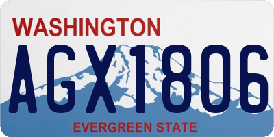WA license plate AGX1806