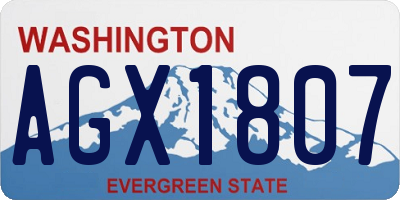 WA license plate AGX1807
