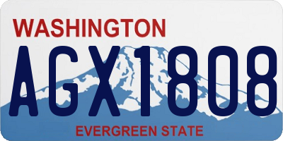 WA license plate AGX1808
