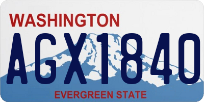 WA license plate AGX1840