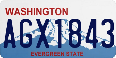 WA license plate AGX1843
