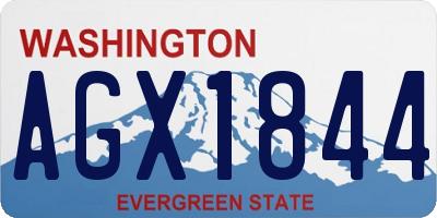 WA license plate AGX1844