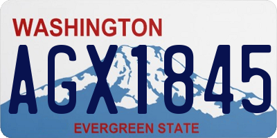WA license plate AGX1845