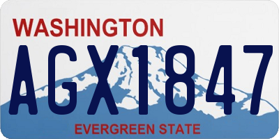 WA license plate AGX1847