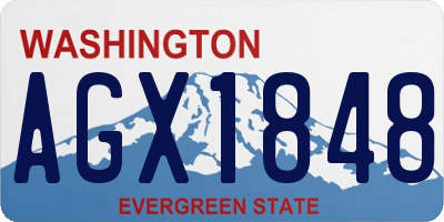 WA license plate AGX1848