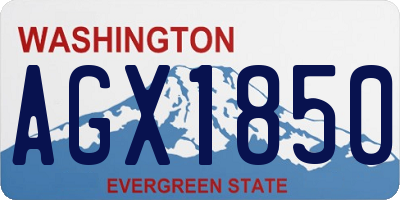 WA license plate AGX1850