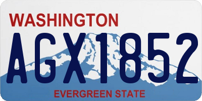 WA license plate AGX1852