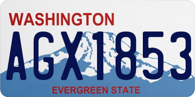 WA license plate AGX1853