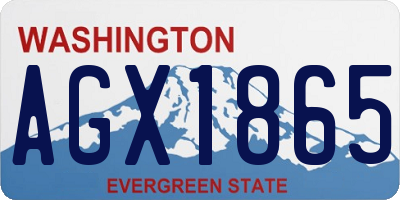 WA license plate AGX1865