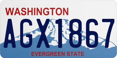 WA license plate AGX1867