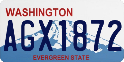 WA license plate AGX1872