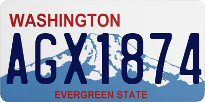 WA license plate AGX1874