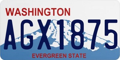 WA license plate AGX1875