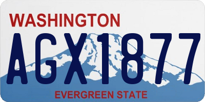 WA license plate AGX1877