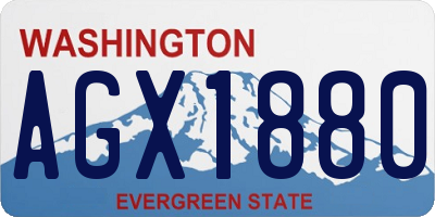 WA license plate AGX1880