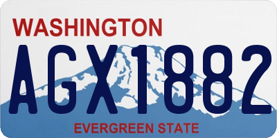 WA license plate AGX1882