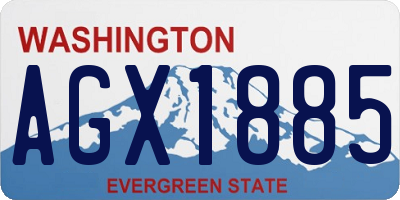 WA license plate AGX1885