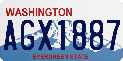 WA license plate AGX1887
