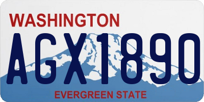 WA license plate AGX1890