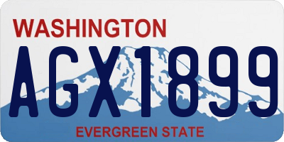 WA license plate AGX1899