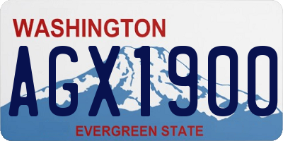 WA license plate AGX1900