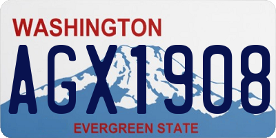 WA license plate AGX1908