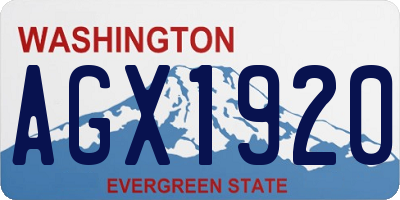 WA license plate AGX1920