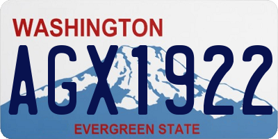 WA license plate AGX1922